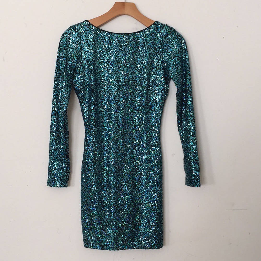 SOLD! God Save LA Lola Turquoise Sequin Mini NWT